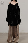 MUTEDANCE 24 Spring/Summer Velvet Embroidered Top MD-MD24SS43-HEI Black
